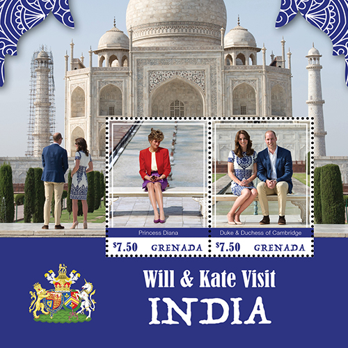 Will and Kate International Visit Series - India souvenir sheet